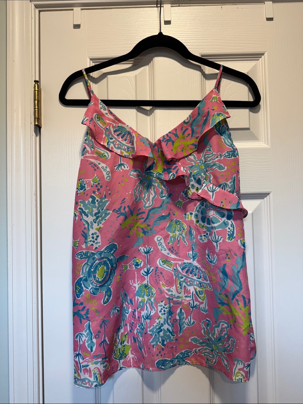 Charlie Paige Pink Multi-Print Ruffle Cami